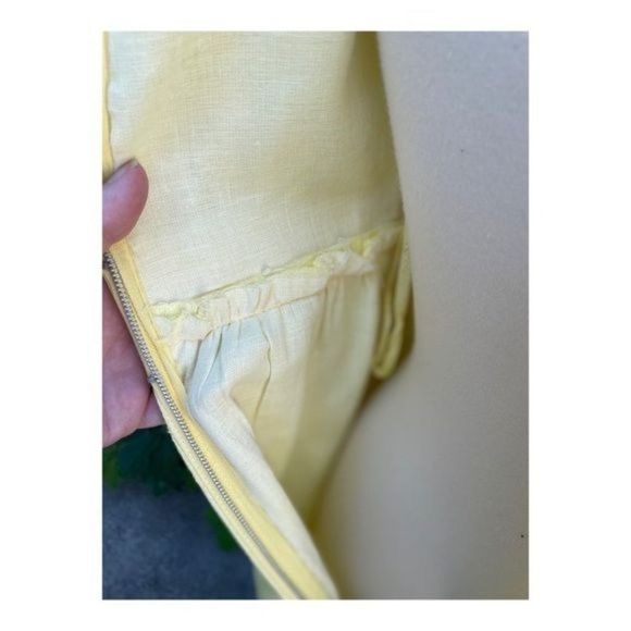 1950s Prom Dress Formal Sunny Yellow Evening Wedding Lace Bow Maxi Cupcake - Picture 12 of 16